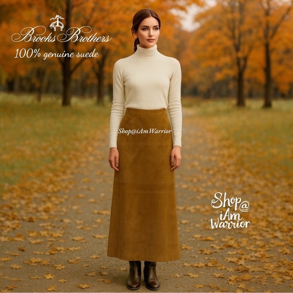 Brooks Brothers RARE buttery caramel toffee suede maxi skirt *shop@iamwarrior - Picture 3 of 11